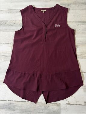 UG Apparel Mississippi State Bulldog Sleeveless V-Neck Blouse - Maroon
